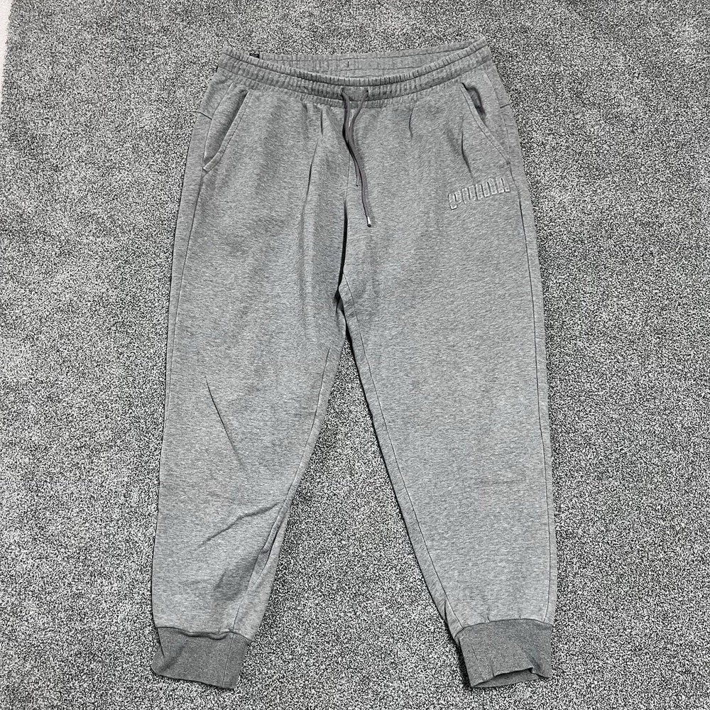 Puma Jogger Sweatpants Mens XL Gray Fleece Drawstring Athletic Pants